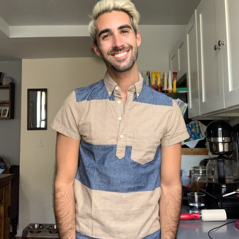 Chambray Color Block Popover for Men
